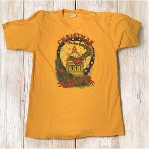 1989 B Curnock Santa Christmas At The Capitol Single Stitch Large Tshirt Vintage